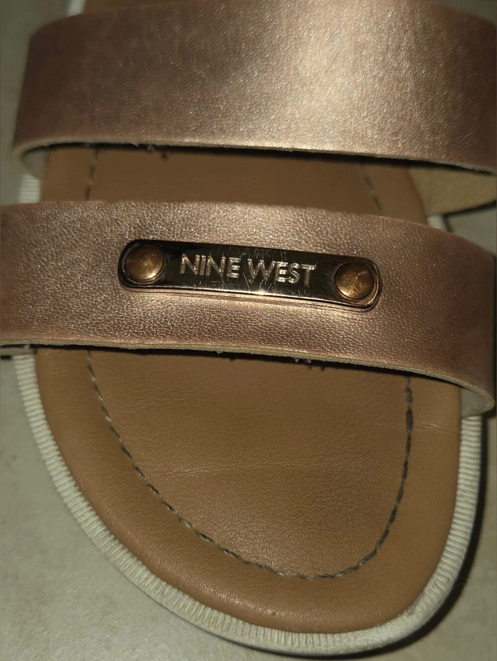 Nine West Rose Gold Strappy Sandals – Girls Size 2